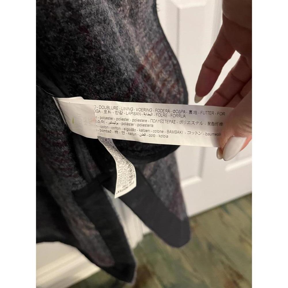 Zara wool blend plaid shacket coat M - Picture 7 of 8